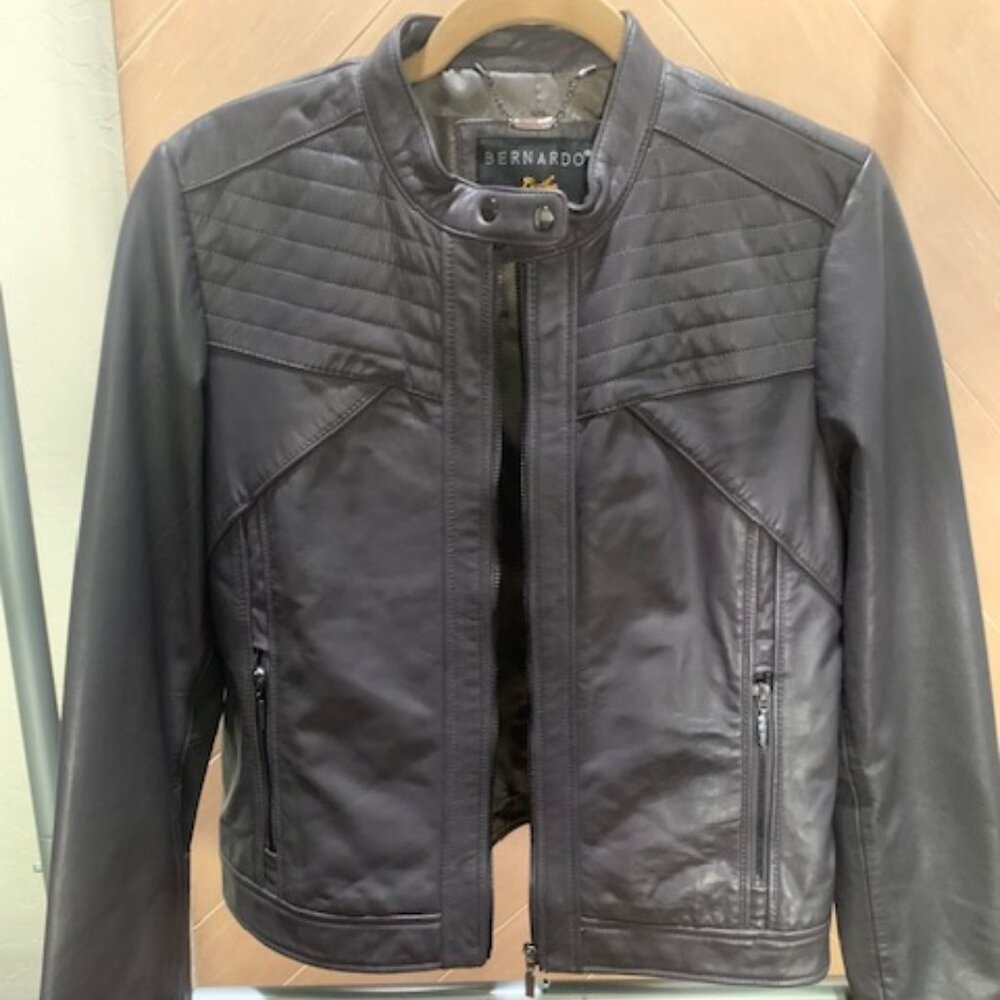 Bernardo Womens leather "bomber" coat.